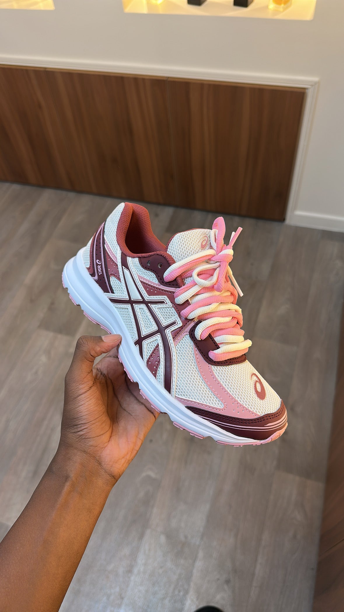 ASICS JOG 100 S Pink Bordeaux DOUBLE LACETS